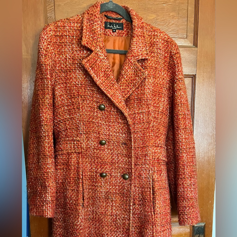 NICOLE MILLER VINTAGE PEACOAT ORANGE TWEED-size 14